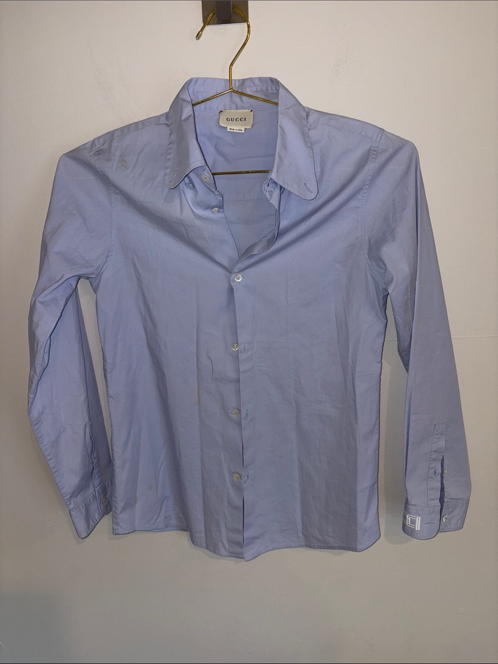 Gucci Light Blue Men’s Button-Down Dress Shirt